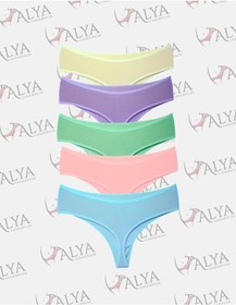 Resim Alya Underwear Kadın Külot Yüksek Bel Tanga, Toparlayıcı - 2 Siyah, 1 Beyaz, 2 Ten S, M, L, Xl, 2xl - 5 Adet Multicolor-p15 