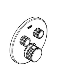 Resim Grohe Grohtherm Smartcontrol Çift Valfli Akış Kontrollü Ankastre Termostatik Duş Bataryası - 29119Gn0 