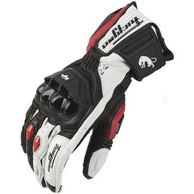 Resim Tcherchi Deri Motosiklet Eldiveni Beyaz 