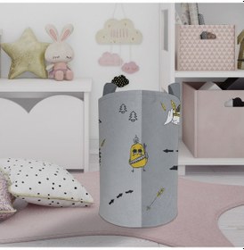 Resim Mekta Home Bebek Ve Çocuk Odası Yol Ve Küçük Figür Desenli Oyuncak Sepeti Renkli Çok Renkli 