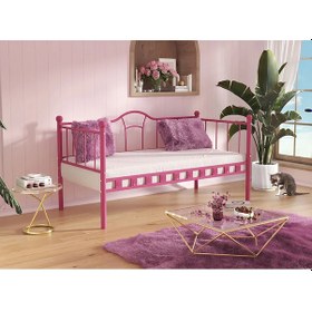 Resim Etrak Sedir Metal Karyola - 90 X 190 Cm - Pembe 