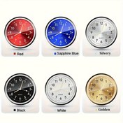 Resim 1 adet Glow Dekoratif Saat Araba Saati Mini Kuvars Analog Araba Pano Zaman Stick-On Saat İzle Araba Dekorasyon Için Özel High-end Arabalar Için Özel 
