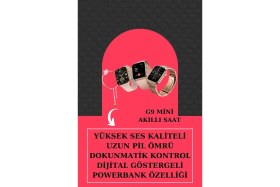 Resim Dukkanıum Aksesuar Hediyeli Akıllı Saat ve Dijital Göstergeli Powerbankli Bluetooth Kulaklık 