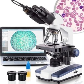 Resim TriLine 2500X Binoküler 5MP USB Kamera Bilgisayar Destekli Bileşik Biyolojik Dijital Mikroskop 