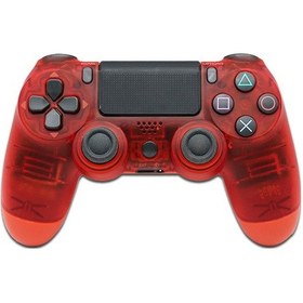 Resim Samdoo Ps4 Ve Pc Uyumlu Şeffaf Kırmızı Kablolu Titreşimli Oyun Kolu - Ergonomik Tasarım, 2.2m Kablo, Çift Etki 