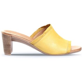 Resim BUENO Shoes Sarı Deri Kadın Topuklu Terlik 01wn4002 