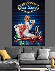Resim Las Vegas Casino Posteri Dekoratif Kanvas - Mdf Ahşap Tablo 