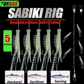 Resim Glow-in-the-Dark Sabiki Rig Balıkçılık Yemi 5 saç tokası ile - Taze ve Tuzlu Suyun İçin El Yapımı Poliamid Yem, Kırmızı Balık, Bass, Mackerel ve Daha Fazlası İçin İdeal - Şükran Günü, Babalar Günü ve Anneler Günü Hediyeleri İçin Mükemmel, Çok Yönlü Balıkçılık Yemleri | Luminous Sabiki Rig | Dayanıklı Balıkçılık Aksesuarı, Balıkçılık Malzemesi Bo 