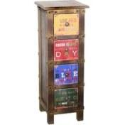 Resim Tuğra Ticaret Şifonyer 4 Çekmeceli Retro Dekoratif Hediyelik 