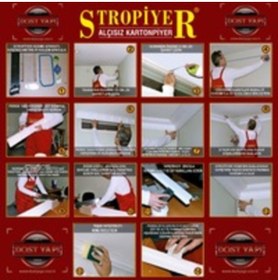 Resim STROPİYER Tavan Led Uygulanabilir Kartonpiyer Lk 03 Özel Fiyat 2 Metre = 1 Adet 