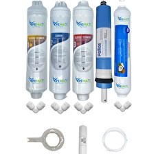 Resim Pemax Water Solutions Kapalı Kasa Su Arıtma Cihazlarına Uygun Eco 5'li Pallas Mebran Mineralli Tatlandırıcı Set 