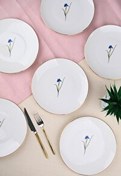 Resim Tabak Evi Porselen Natura İris Altın Yaldız Pasta Tabağı 20.5 CM 6'lı 