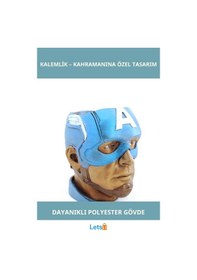 Resim Polyester Kaptan Amerika Kalemlik Süper Kahraman Tasarımlı Masaüstü Düzenleyici Çok Renkli 