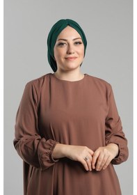 Resim Hürrem Bone Zümrüt Pratik Hazır Geçmeli Tesettür Bone Sandy Büzgülü Salaş 2119 37 Zümrüt 