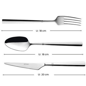 Resim Emsan Penta 18 Parça 6 Kişilik Tatlı Çatal Kaşık Bıçak Seti 
