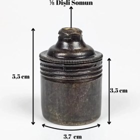 Resim Retro Vitrini Dekoratif E27 Metal Düz Eskitme Renk Duy (1 ADET) 