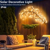 Resim 1 adet Güneş Enerjili Salıncak Ağ String Işıkları - 1.8m/5.9ft, 72/96 LED Ampuller, IP44 Dereceli, Sıcak Sarı Parıltı İç/Dış Mekan Dekoru, Bahçe, Dış Mekan, Peyzaj, Noel Partisi ve Tatil Süslemeleri için, Dış Aydınlatma | Festivite Uygun Ortam | Güneş Enerjili Işıklar, Noel Süslemeleri 
