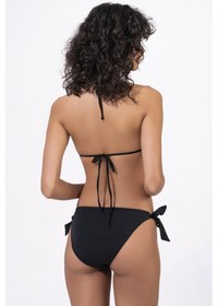 Resim Endeep Kadın Geometrik Dokulu Desenli Üçgen Bikini Takımı Siyah 