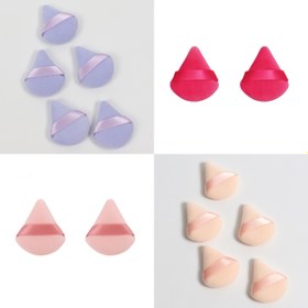 Resim 2/5 adet VelvetTouch Mini Üçgen Puf, Hipoalerjenik Su Reaktif PU, Kokusuz, Kontürleme, Göz ve Köşe Makyaj Uygulaması için 