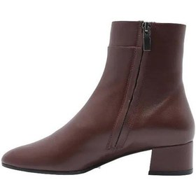 Resim Poletto Hakiki Deri Kahve Bot Topuklu 9916 01-1355 Kahve 