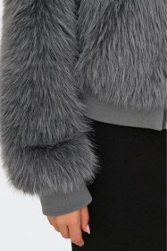 Resim Only Onlmanny Faux Fur Bomber Gri Kadın Mont 15322405 Gri 