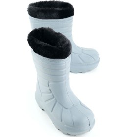 Resim Gezer Erkek Çocuk Kışlık Eva İçi Sıcak Astarlı Rahat Taban Yağmur Bot Çizme Gri 