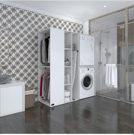 Resim Kenzlife Çamaşır-Kurutma Makinesi Dolabı Ve Giysi Dolabı Kazvini Sol Byz 180 160 60 Banyo Çok Renkli 