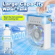 Resim 5 hızlı buharlaştırma püskürtme hava soğutucu fanı ile 1200 ml su tankı, yatak odası, ofis ve açık hava kullanımı için USB güçlendirilmiş masaüstü hava soğutucusu | Sessiz modern tasarım kişisel soğutma fanı | Pil veya otomatik kapanma gerektirmez 