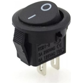 Resim Ic 134E S Mini Yuvarlak Anahtar On Off 2P Siyah 14 MM Çapı 