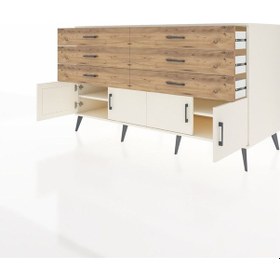 Resim Kronos Konsol 2 Raflı 6 Çekmeceli 4 Kapaklı 176x59x99 Aytaşı-ayta Aytaşı-aytaşı/çam 