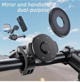 Resim Boatshop1 Evrensel Siyah Telefon Tutucu Bisiklet Motosiklet Scooter Ayna Ve Gidon Için Hızlı Açılabilir Manyetiksiz Çift Amaçlı Telefon Askısı 