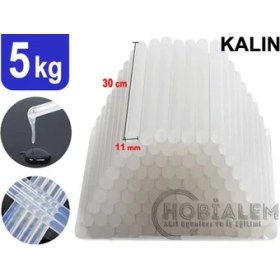 Resim Hobialem 5 Kg, Kalın Silikon, 11 Mm, Sıcak Mum Silikon, Şeffaf Silikon, Sıcak Yapıştırıcı 
