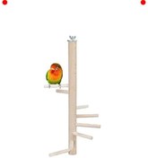 Resim NETWORK ART Ağaç Sopalı Döner Kuş Merdiveni Tüneği 30 cm 