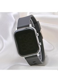 Resim Yeni Siyah Silikon Kordonlu Unisex Genç Kız Kadın Çocuk Led Kol Saati St-304106 