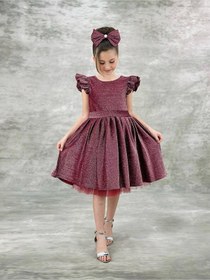Resim Stella Butik Kız Çocuk Bayramlık Simli Elbise Sarı 
