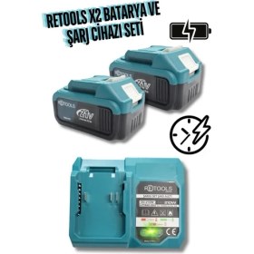 Resim Vice Avm Ultra Hızlı Şarj Cihazı Mavi ve 2 Adet 10 Pilli Li-ion Batarya 21V/3.0AH Ekonomik Set! 