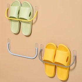 Resim 1 adet Deliksiz Duvara Monte Terlik Rafı - Kapalı Ayakkabılar İçin Yerden Tasarruf Sağlayan Banyo Depolama, Çeşitli saç tokası ile Dayanıklı Plastik Tasarım, Terlikler, Sandaletler ve Daha Fazlası İçin, Banyo Organizatörleri ve Depolama, Şık Metalik Bitiş, Kolay Kurulum, Asılı Ayakkabı Organizatörleri 