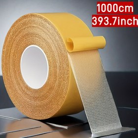 Resim Ağır Hizmet Tipi Çift Taraflı Bant, Süper Güçlü, Su Geçirmez Şeffaf Yapıştırıcı Fiberglas Örgü ile, 3.0 cm x 20.12 metre - Duvarlar ve Camlar için İdeal 
