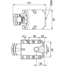 Resim Mete Enerji 406616V 5 x 32A. IP44 Duv.prızı -Eğik Göv.lı- Vidalı Bağ. 