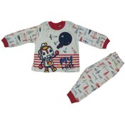 Resim Tunngoo Space Erkek Bebek Pijama Takımı 0-3-6-9 Ay Beyaz M46120 