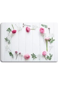 Resim Decovetro Pembe Çiçek Görünümlü Cam Kesim Tablası 30 x 40 cm 