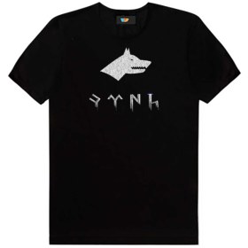 Resim GALASHOP Kurtlu Göktürkçe Türk Siyah Erkek Tişört T-shirt1 
