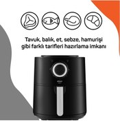 Resim Arzum AR2062-G 4 Litre Sıcak Hava Fritözü - Siyah Gümüş 