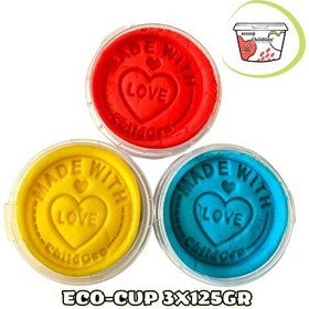 Resim ChildGen Doğal Oyun Hamuru - Eco Cup- 3'lü Ana Renkler (Mavi - Kırmızı - Sarı) 3x125 GR 
