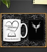 Resim Kişiye Özel Öğretmenler Günü Kupa & Mikail Melek Kolye Hediye Set 