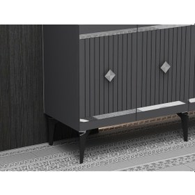 Resim Lenora TV Sehpası Ve Konsol 2'li Salon Takımı Antrasit - Gümüş 