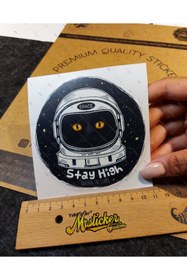 Resim Bay Etiket Msl138 Astronot Kedi Etiketi 