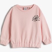 Resim Kız Bebek Disney Lisanslı Beli Lastikli Sweatshirt Pamuklu 