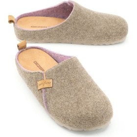 Resim Gezer Kışlık Keçe Comfort Taban Kadın Ev Bahçe Terlik Gt1kze.15423.04.012.k07 Bej 