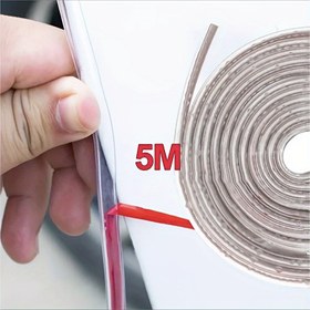 Resim 5m/196.85in Şeffaf PVC Araba Kapı Kenar Koruyucu - Araç Kapıları için Şeffaf Çizik ve Çarpışma Koruma Şeridi, Güçlendirilmiş Hava Koşullarına Karşı Dayanıklı Yapışkanlı Mühür, Araba Dış Mekan Koruyucuları 